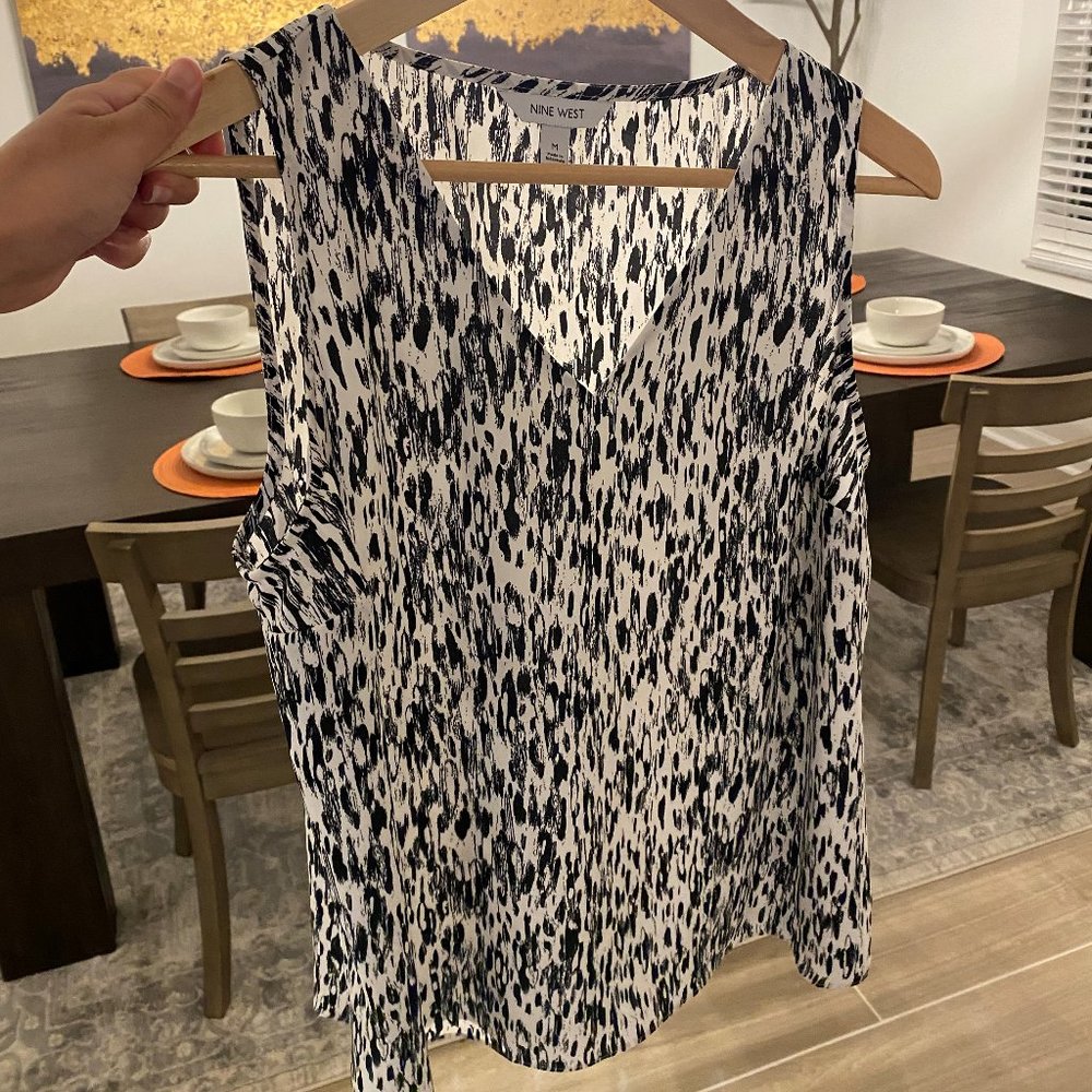 Nine West Black and White Blouse